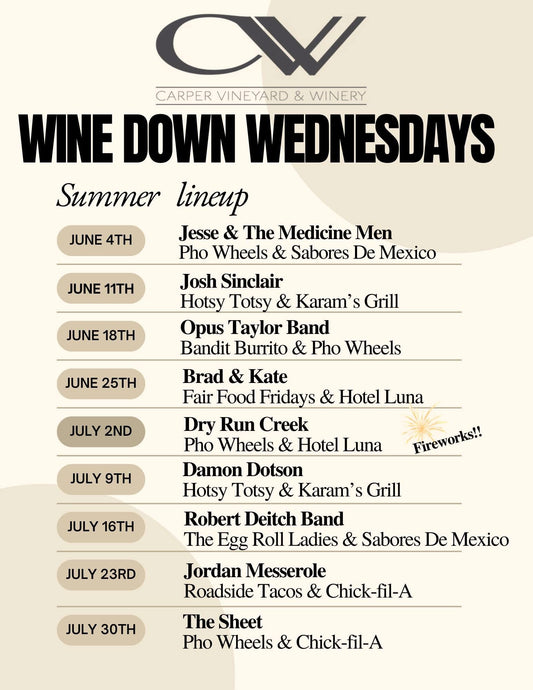 Carper Winery Wine Down Wednesday - July 9th - Damon Dotson